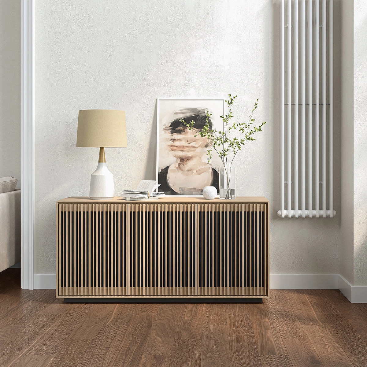 BDI Profile 8477 Triple Console (Washed Oak)