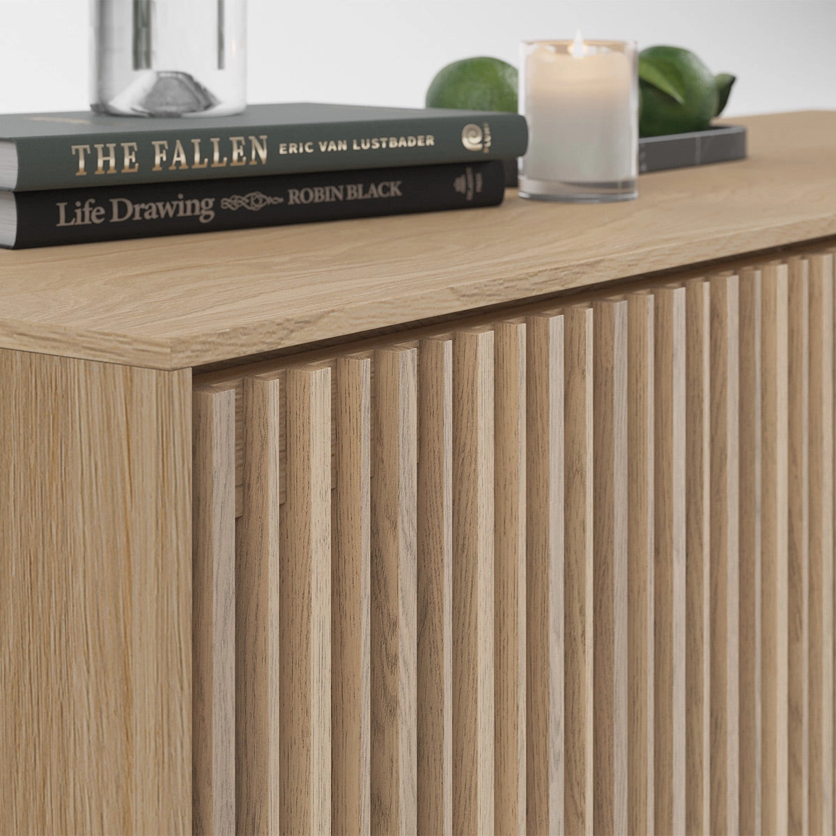 BDI Profile 8477 Triple Console (Washed Oak)