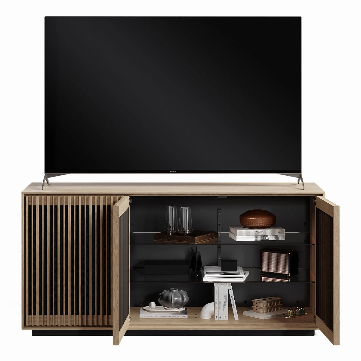 BDI Profile 8477 Triple Console (Washed Oak)