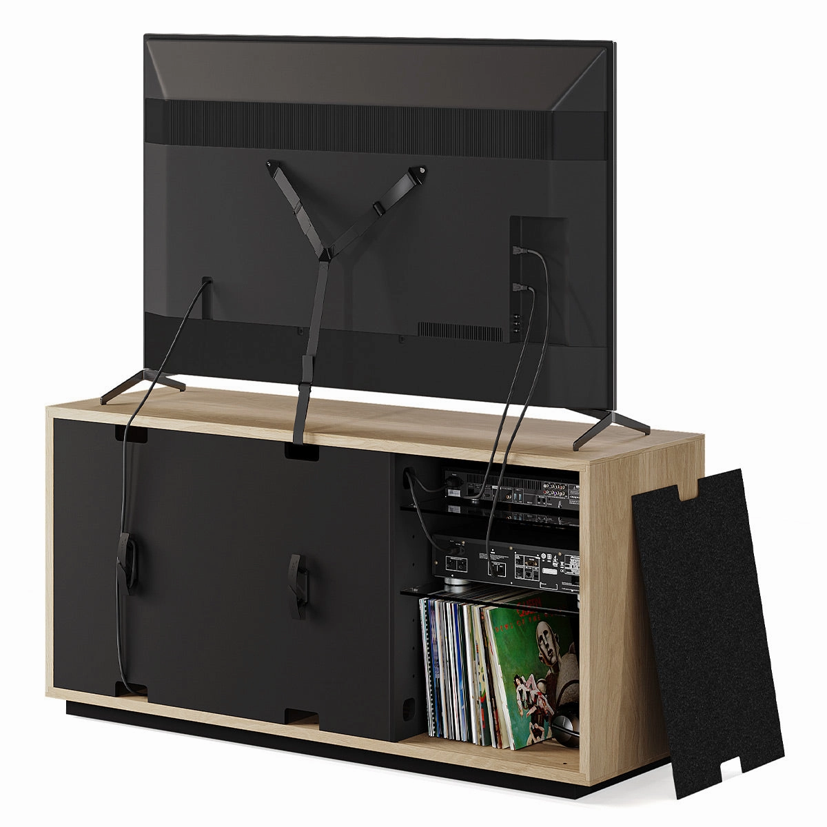 BDI Profile 8477 Triple Console (Washed Oak)