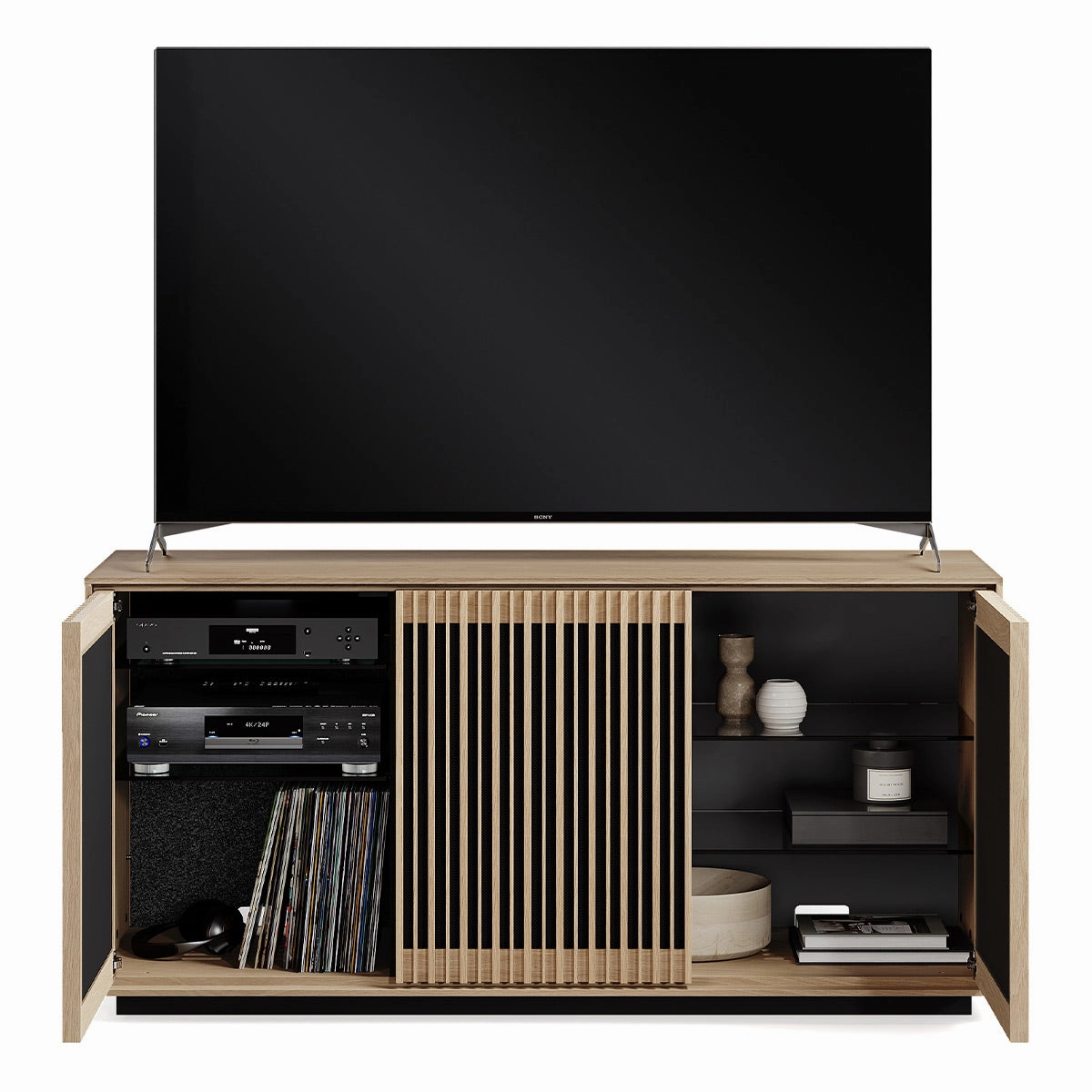 BDI Profile 8477 Triple Console (Washed Oak)