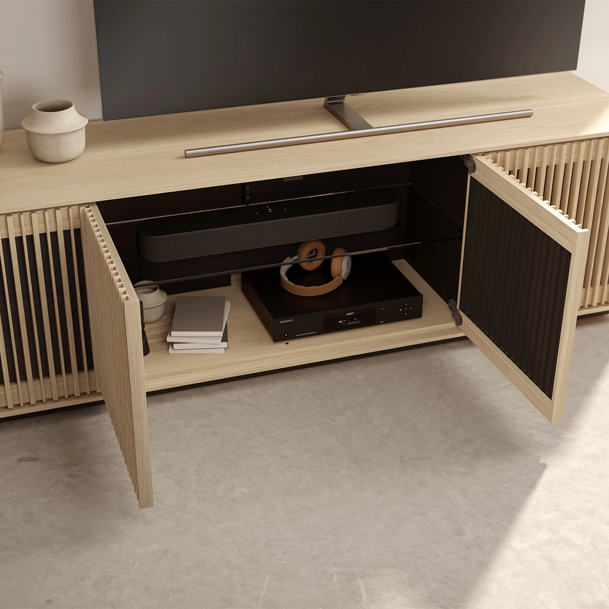 BDI Profile 8479 Quad Console (Washed Oak)