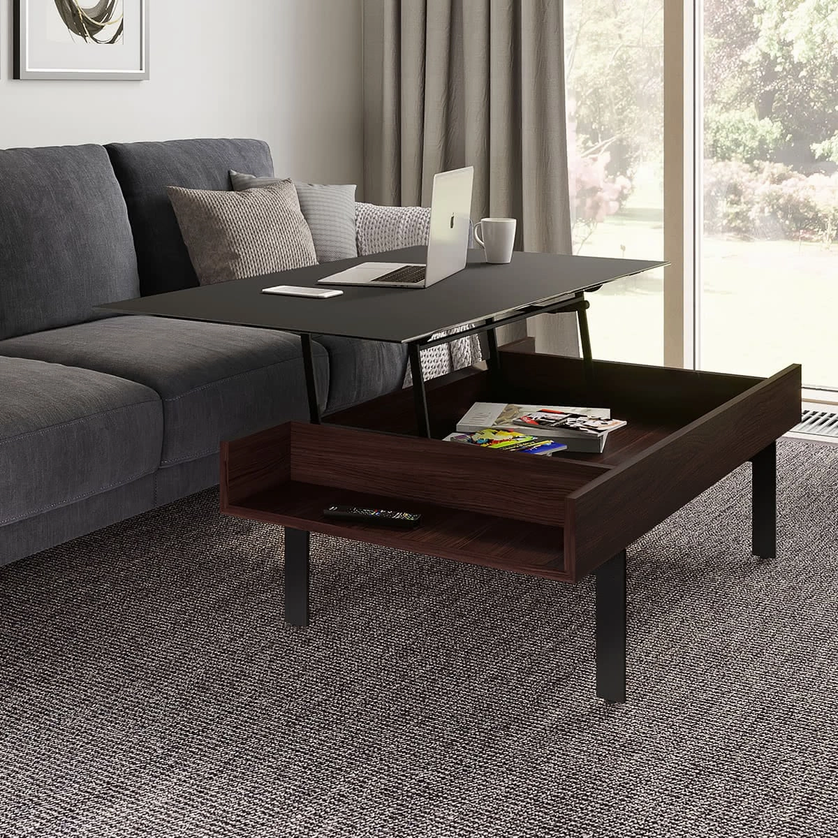 BDI Reveal 1192 Lift Top Coffee Table (Chocolate Walnut)