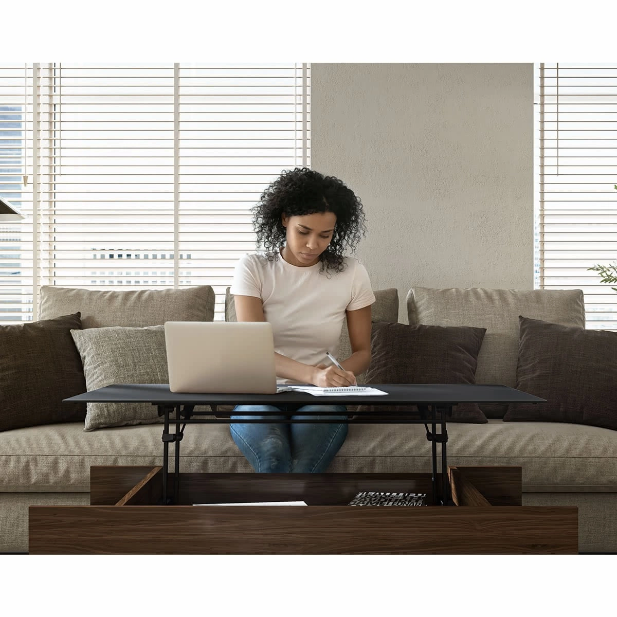 BDI Reveal 1192 Lift Top Coffee Table (Natural Walnut)