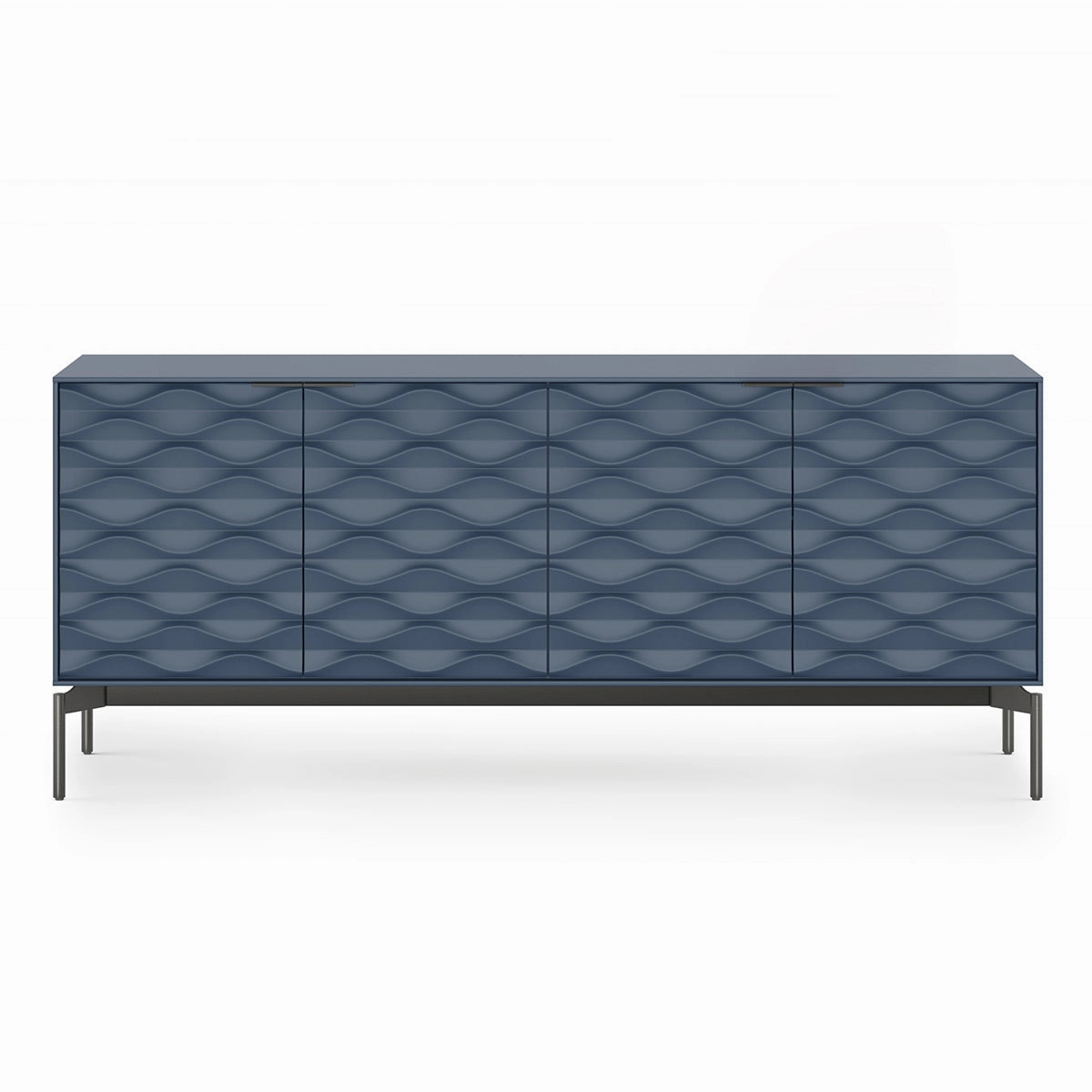 BDI Ripple 7629 4-Door Storage Credenza (Ocean with Carbon Base)