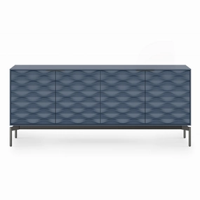 BDI Ripple 7629 4-Door Storage Credenza (Ocean with Carbon Base)