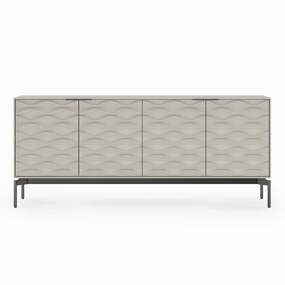 BDI Ripple 7629 4-Door Storage Credenza (Stone with Carbon Base)