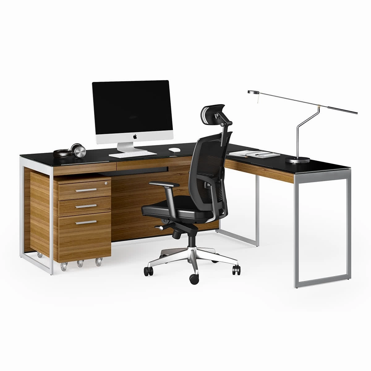 BDI Sequel 20 6112 Return Desk (Walnut/Nickel)