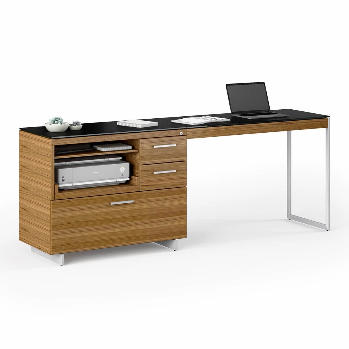 BDI Sequel 20 6112 Return Desk (Walnut/Nickel)
