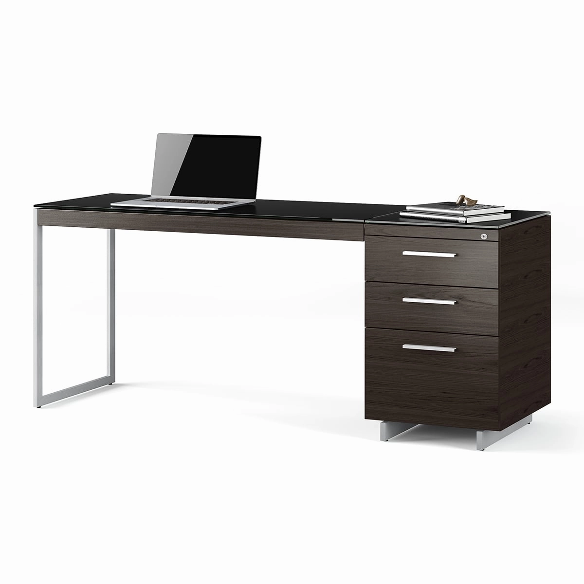 BDI Sequel 20 6114 3 Drawer File Cabinet (Charcoal/Nickel)
