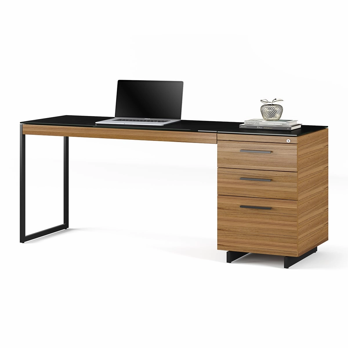 BDI Sequel 20 6114 3 Drawer File Cabinet (Walnut/Black)