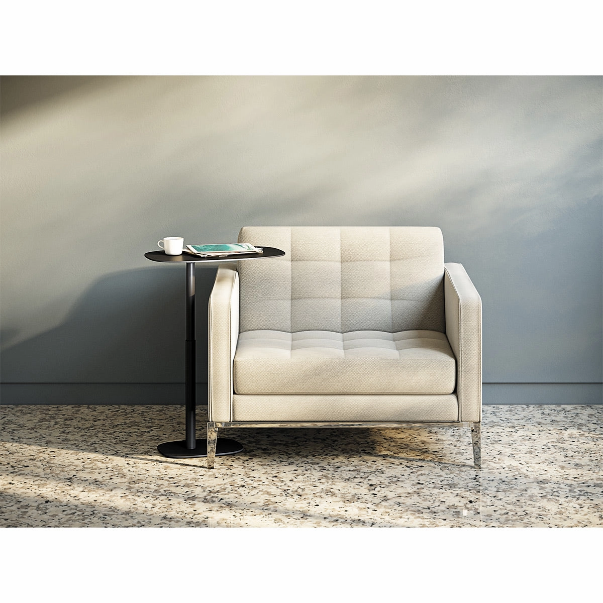 BDI Serif 1045 Lift Adjustable Height Laptop & Side Table (Pepper)