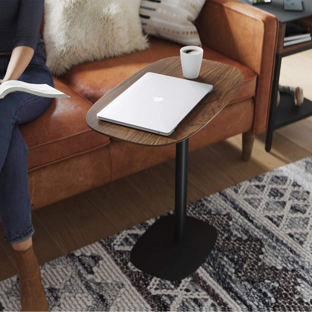 BDI Serif 1046 Solid Wood Lift Laptop Table (Natural Walnut)