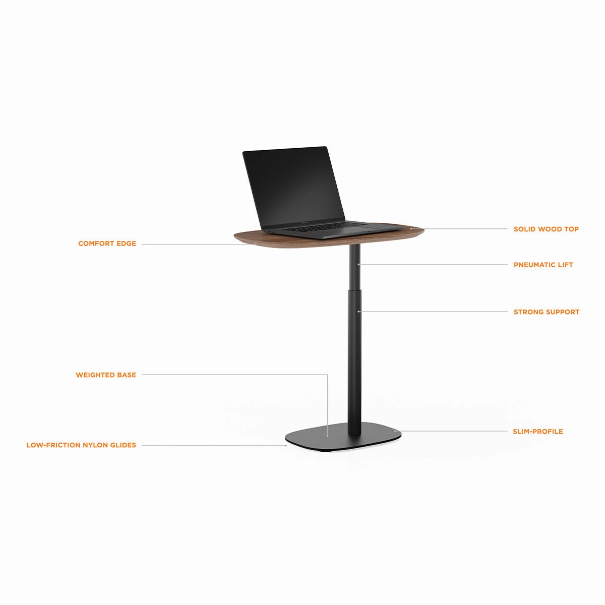 BDI Serif 1046 Solid Wood Lift Laptop Table (Natural Walnut)