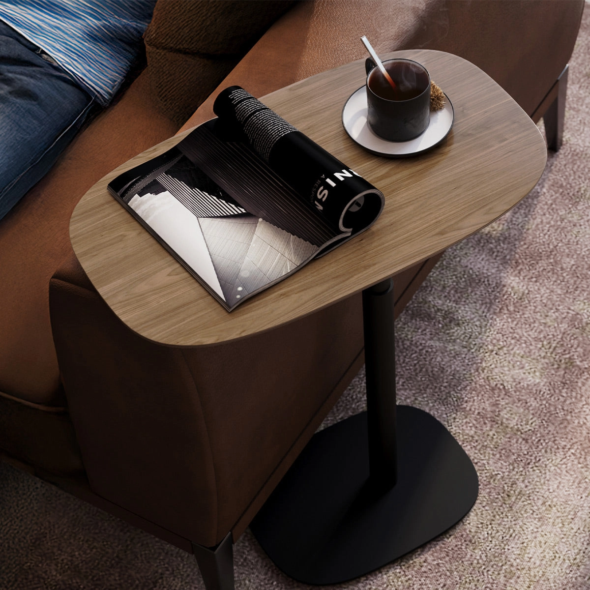 BDI Serif 1046 Solid Wood Lift Laptop Table (Natural Walnut)