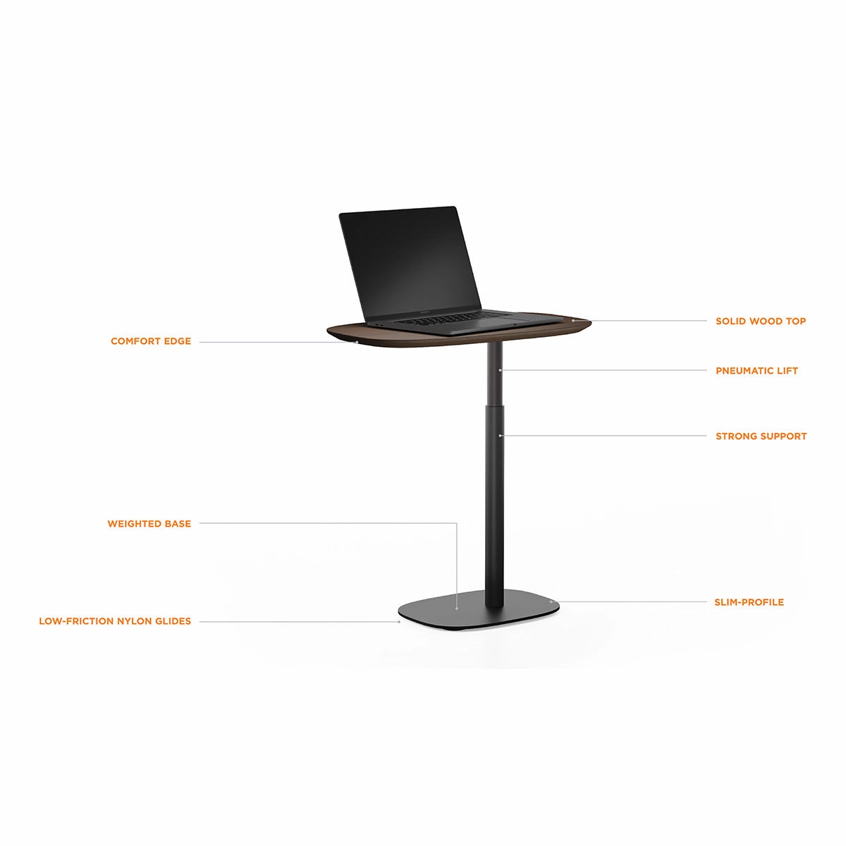BDI Serif 1046 Solid Wood Lift Laptop Table (Toasted Oak)