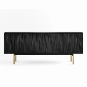 BDI Tanami 7109 4-Door Storage Credenza (Satin Black with Brass Base)