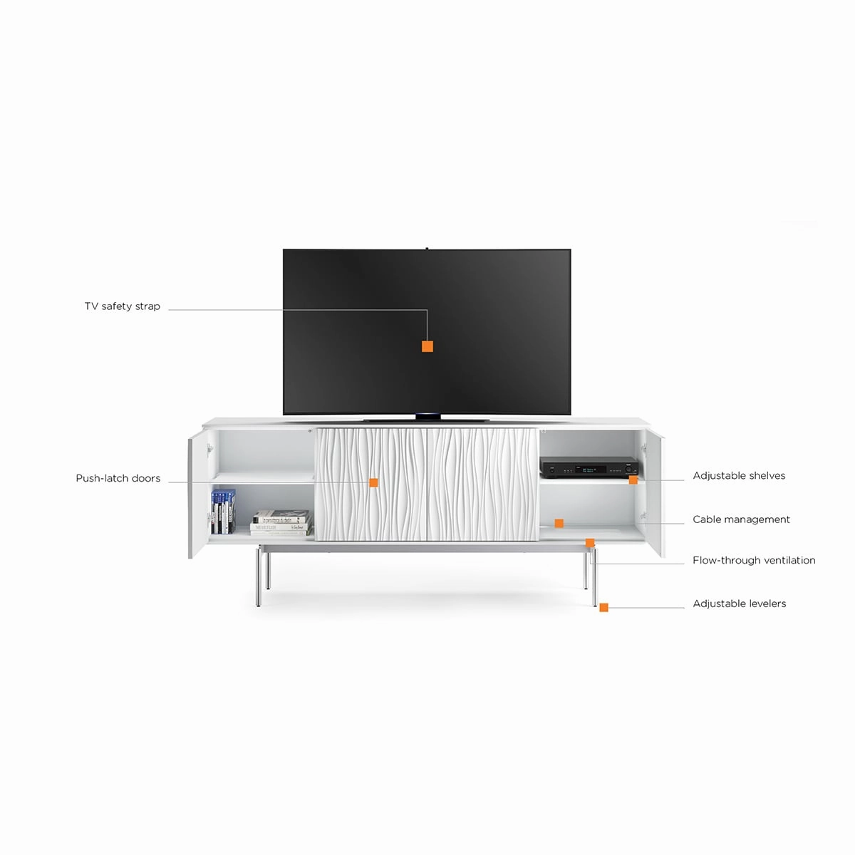 BDI Tanami 7109 4-Door Storage Credenza (Satin White)