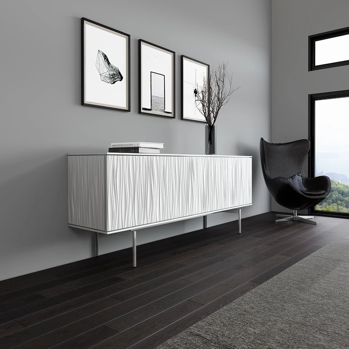 BDI Tanami 7109 4-Door Storage Credenza (Satin White)