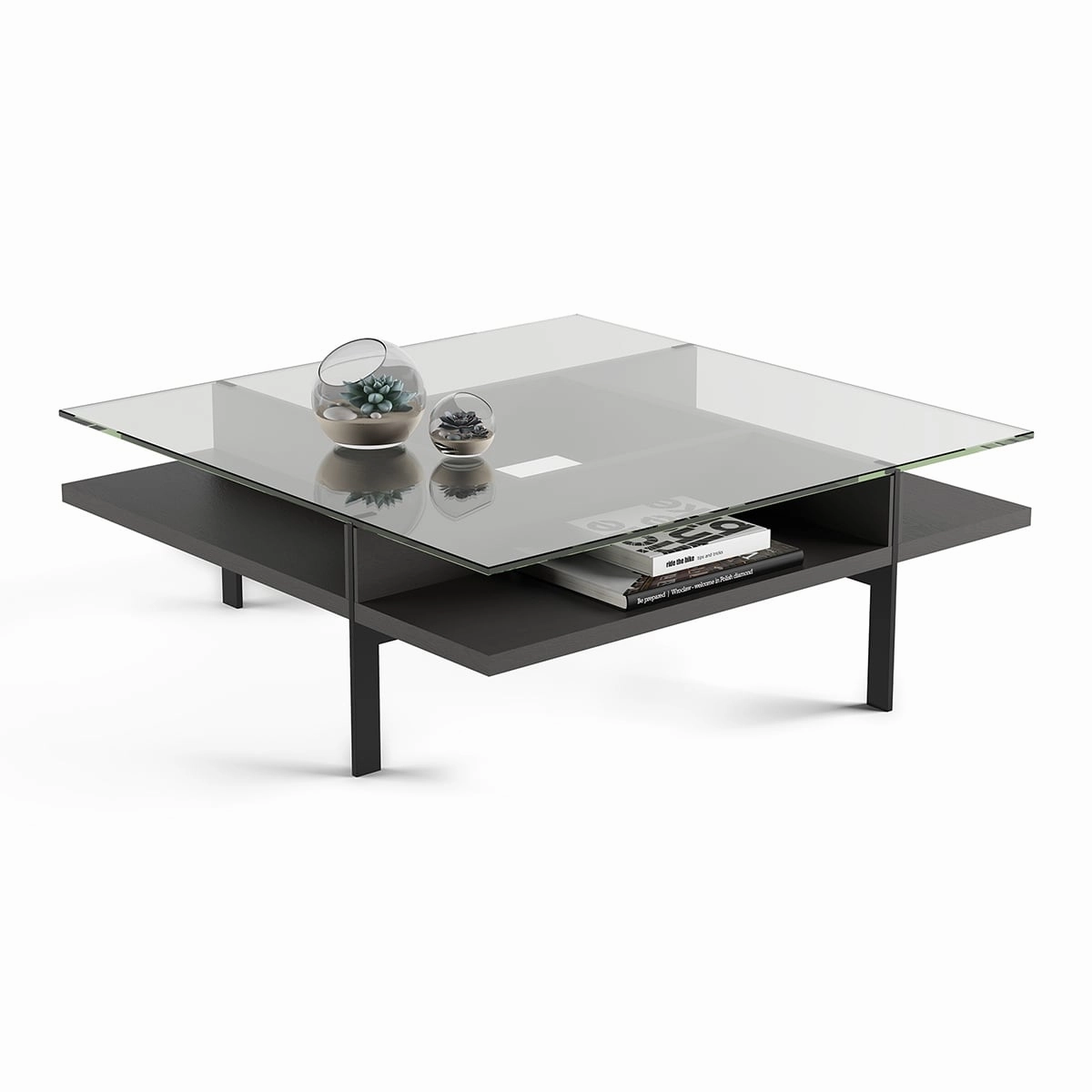 BDI Terrace 1150 Square Coffee Table (Charcoal Stained Ash)