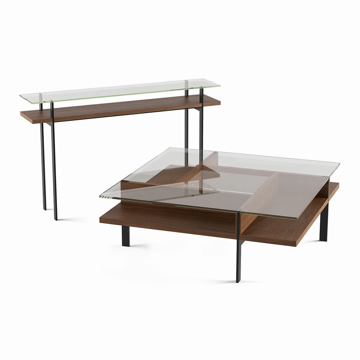 BDI Terrace 1150 Square Coffee Table (Natural Walnut)