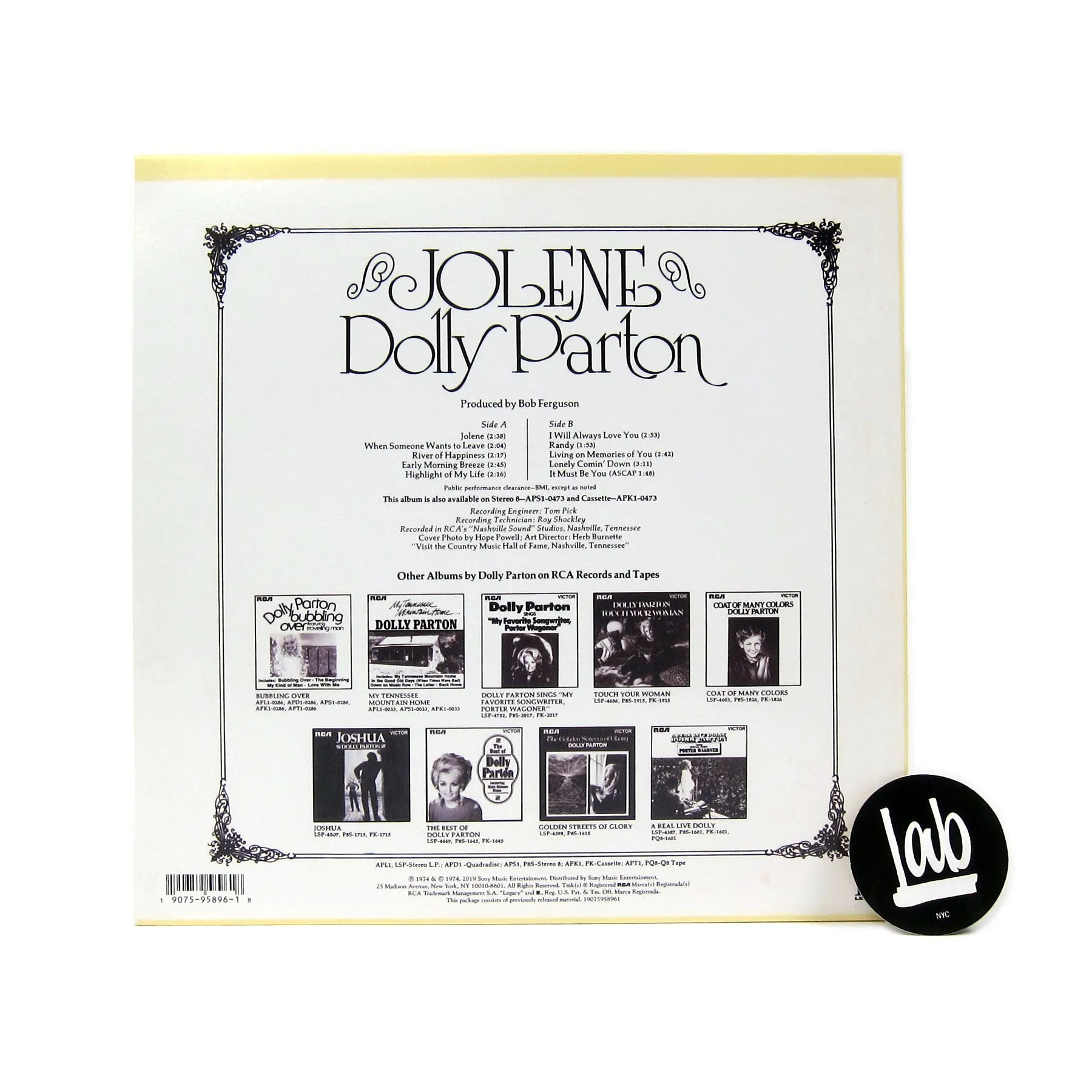Dolly Parton: Jolene Vinyl LP