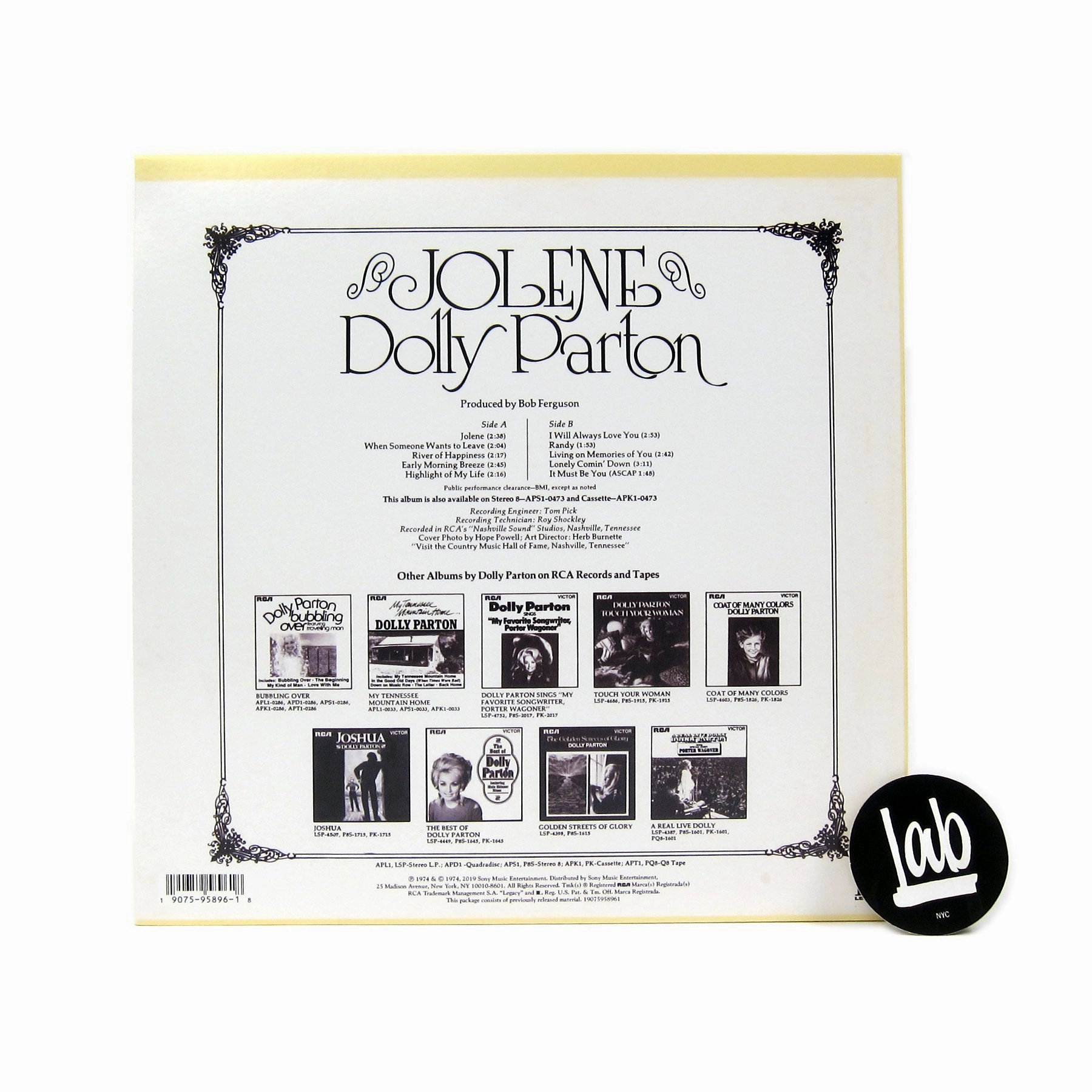 Dolly Parton: Jolene Vinyl LP