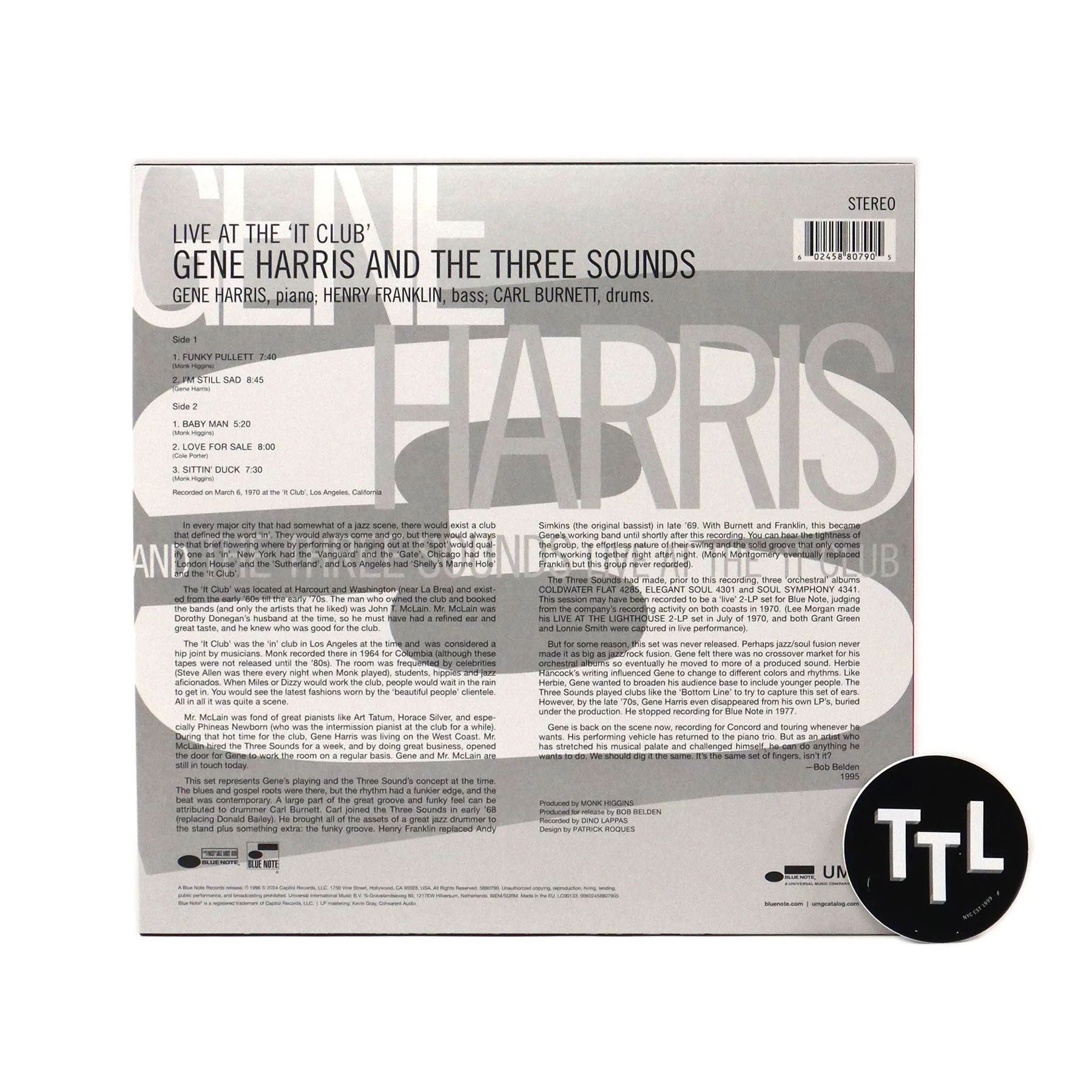 Gene Harris & The Three Sounds: Live At The 'It Club' (180g) Vinyl LP