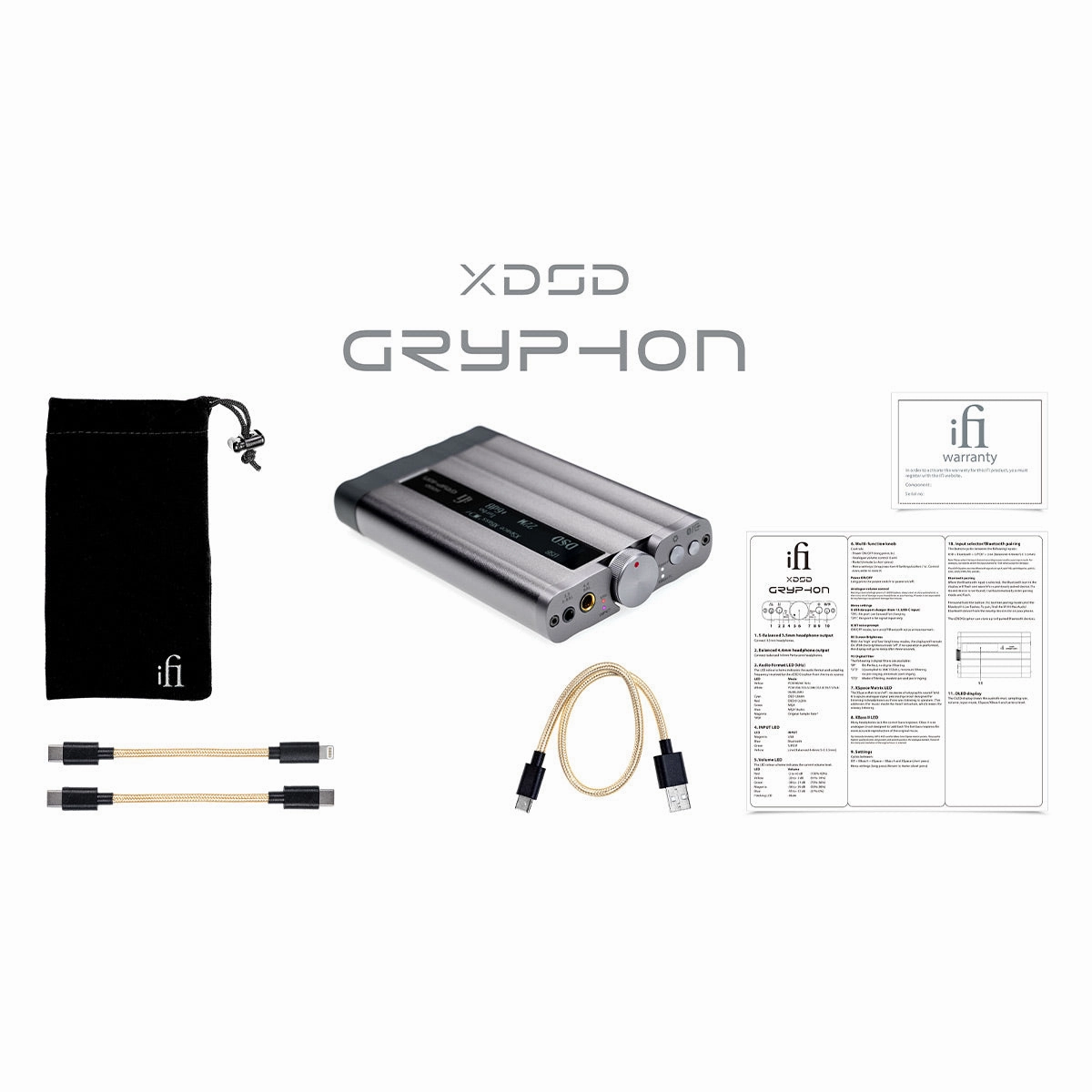 iFi Audio xDSD Gryphon Portable DAC and Headphone Amplifier with Bluetooth
