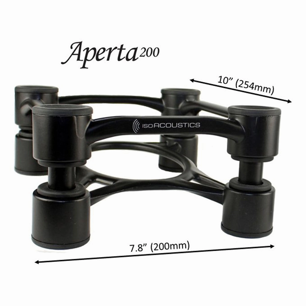 IsoAcoustics Aperta 200 Speaker Isolation Stand - Pair (Black)