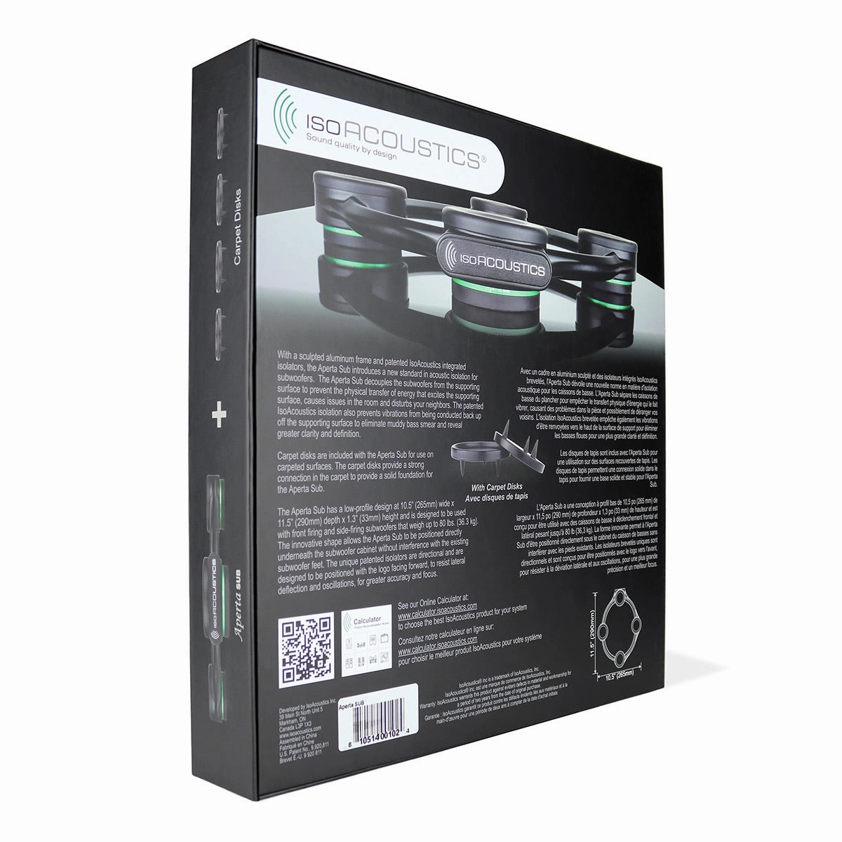 IsoAcoustics Aperta Sub Subwoofer Isolation Stand - Each (Black)