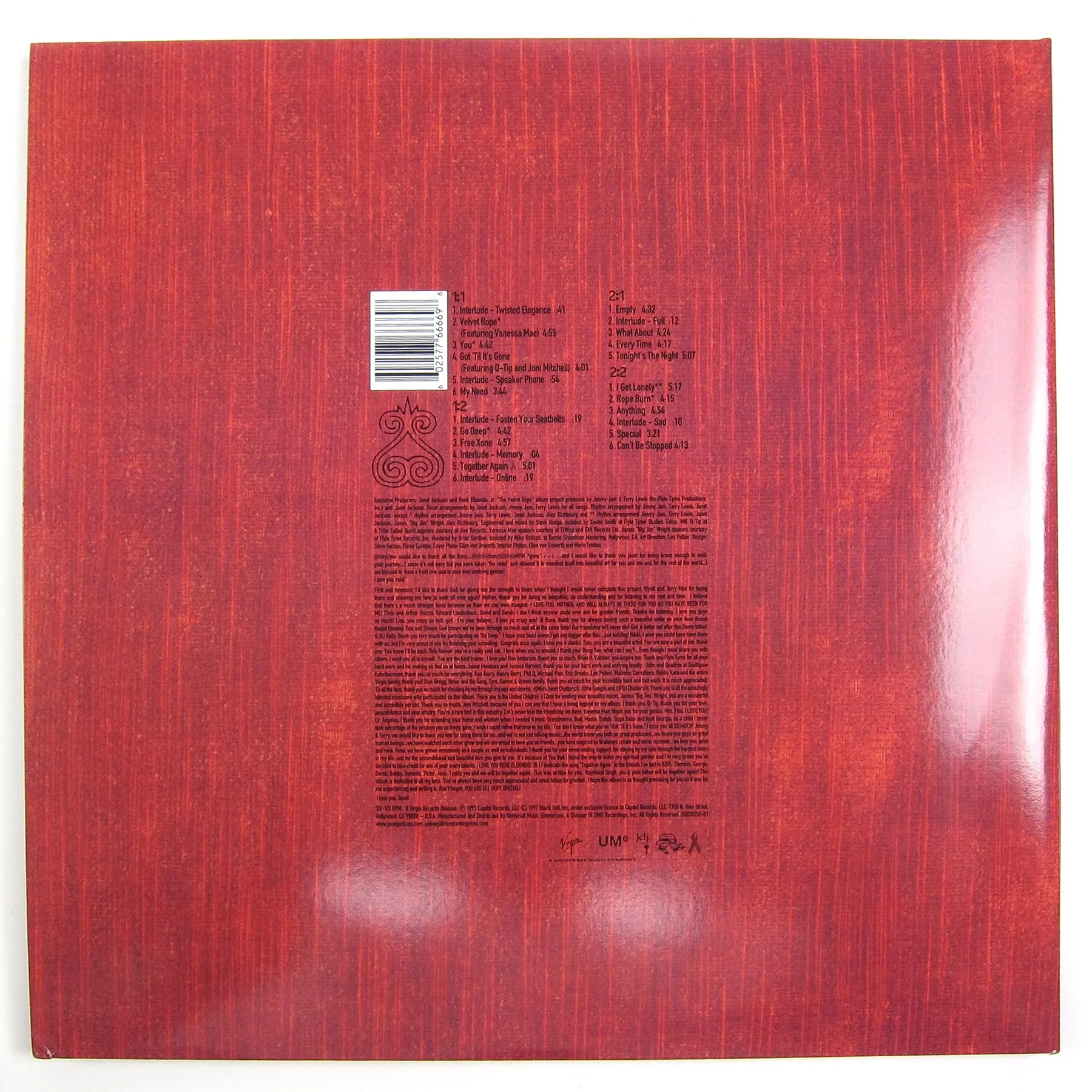 Janet Jackson: The Velvet Rope Vinyl 2LP