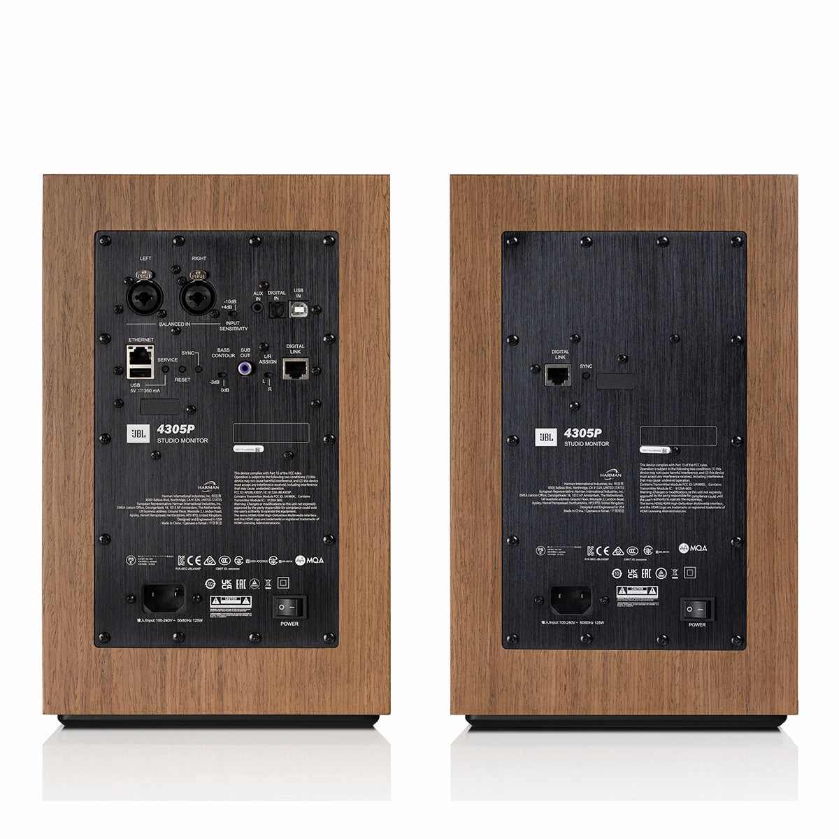 JBL 4305P Powered Bookshelf Loudspeaker System (Walnut)