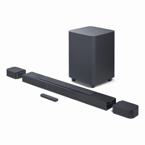 JBL Bar 700 Surround Sound System with 5.1 Channel Soundbar, 10" Wireless Subwoofer and Detachable Rear Speakers