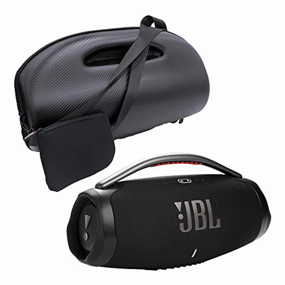 JBL Boombox 3 Waterproof Portable Bluetooth Speaker with gSport Carbon Fiber Case (Black)