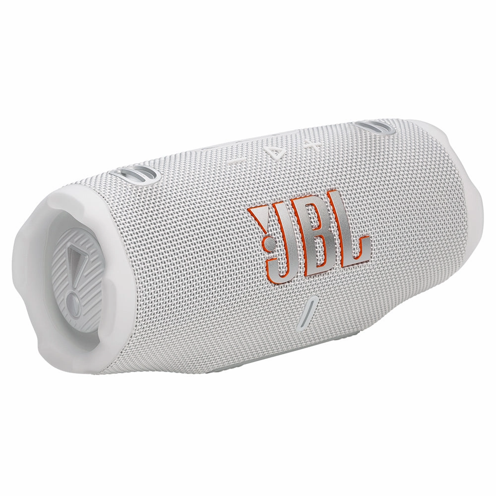 JBL CHARGE 6 Waterproof Portable Speaker Bundle with gSport Carbon Fiber Case (White)