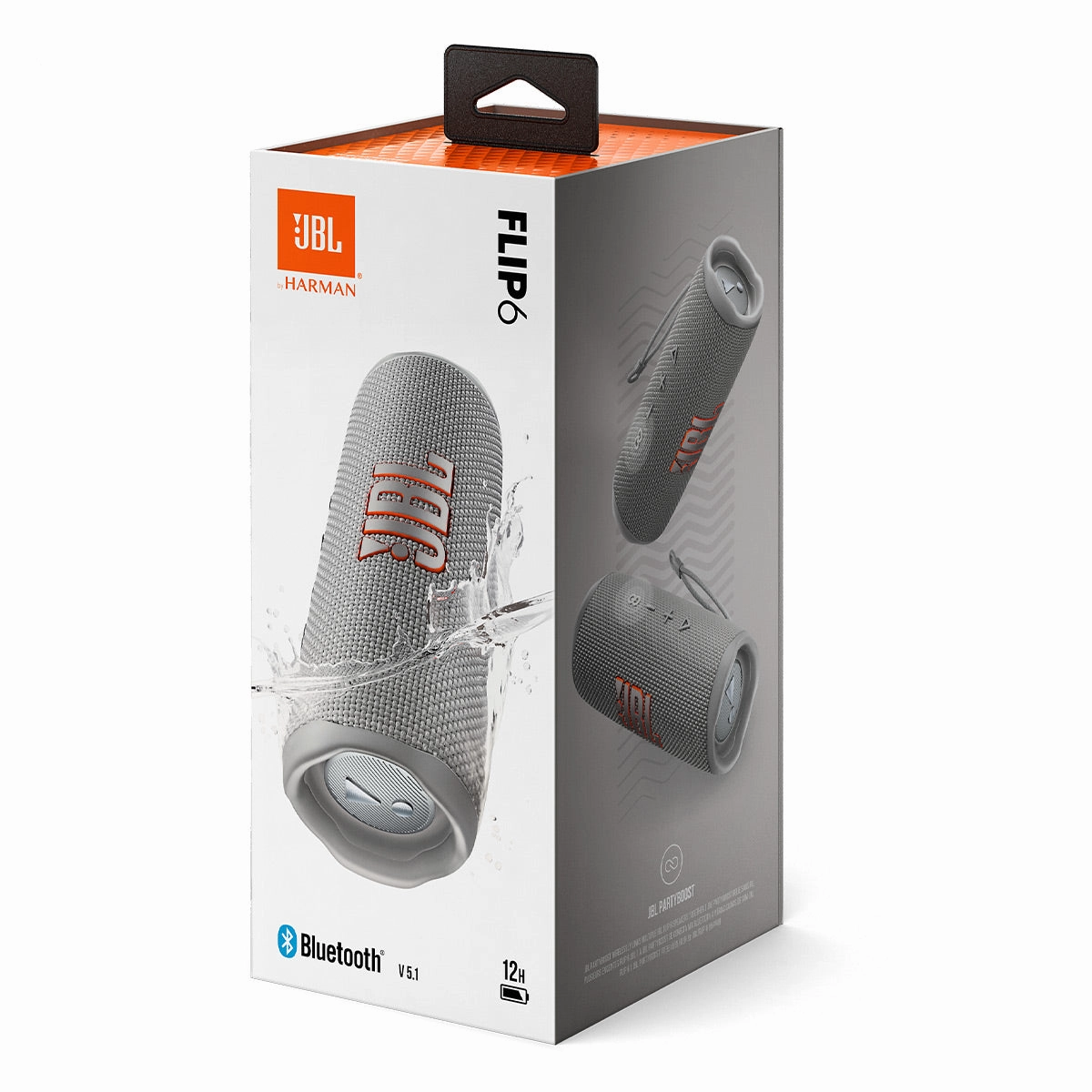 JBL Flip 6 Waterproof Portable Speaker with gSport Silicone Sleeve (Gray)