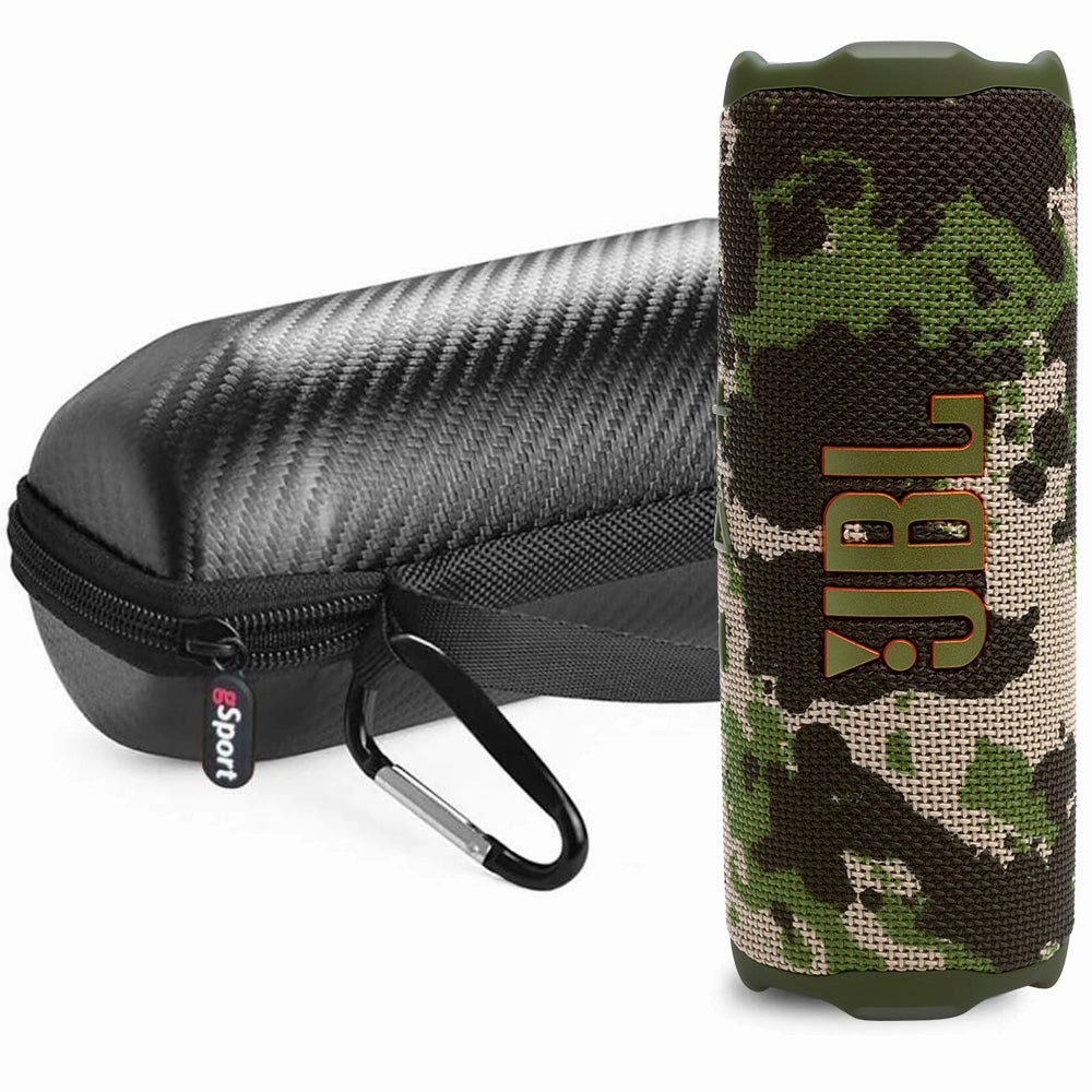 JBL FLIP 7 Waterproof Portable Speaker Bundle with gSport Carbon Fiber Case (Camo)