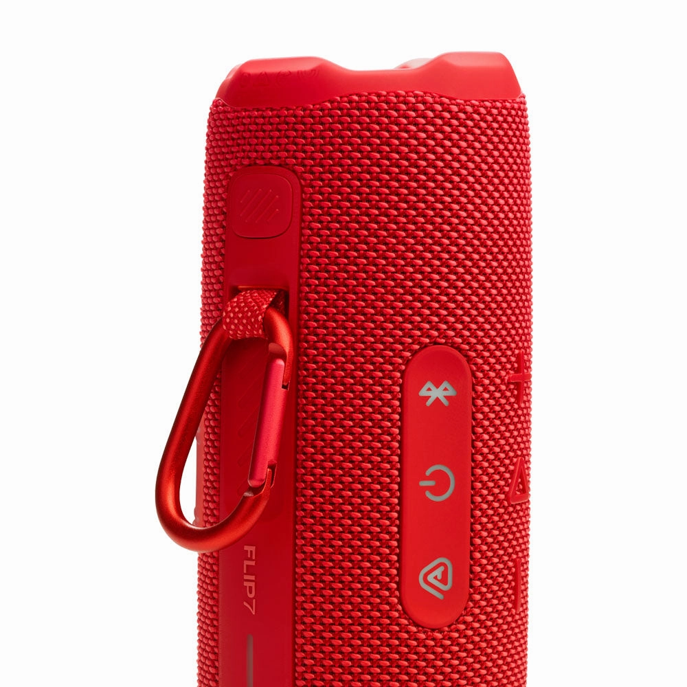 JBL FLIP 7 Waterproof Portable Speaker Bundle with gSport Carbon Fiber Case (Red)