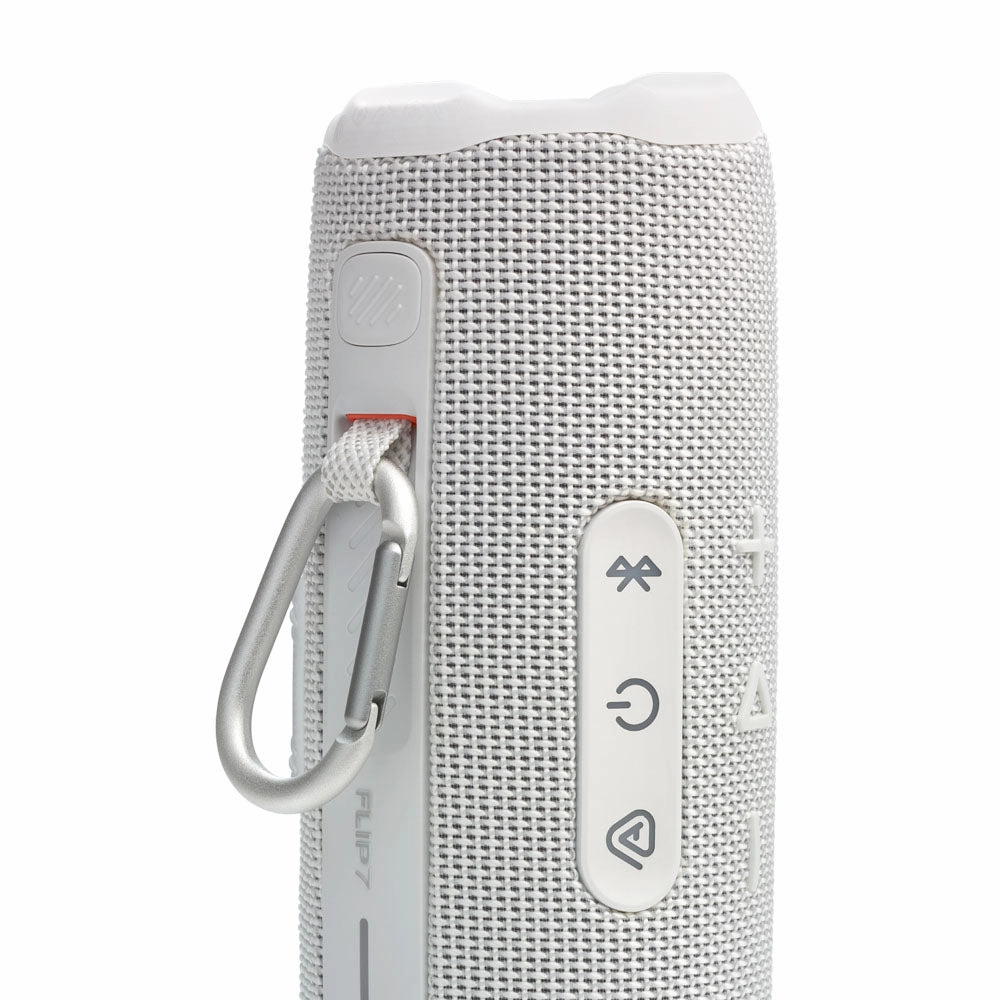 JBL FLIP 7 Waterproof Portable Speaker Bundle with gSport Carbon Fiber Case (White)