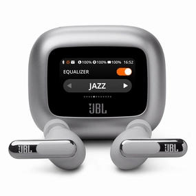 JBL Live Beam 3 Noise-Cancelling Earbuds with Smart Case (Silver)