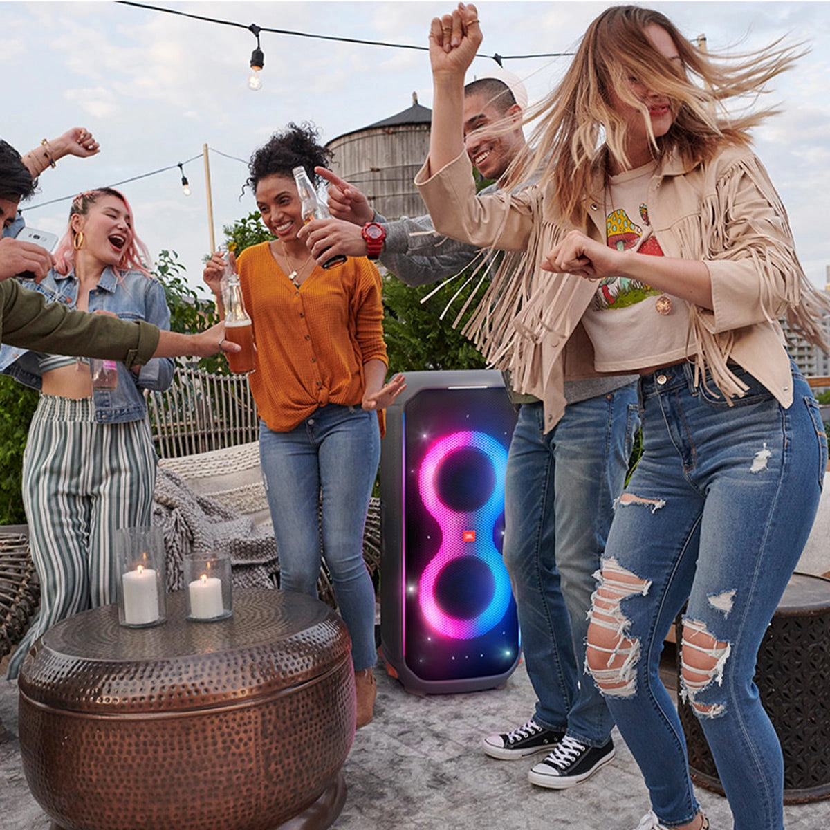 JBL PartyBox 710 Portable Party Speaker with gSport Cargo Sleeve (Black)