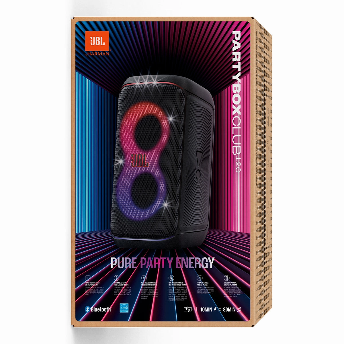 JBL PartyBox Club 120 Portable Party Speaker with gSport Cargo Sleeve