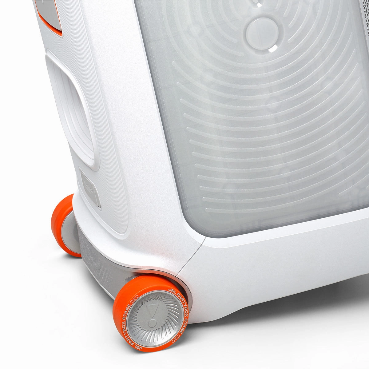 JBL PartyBox Stage 320 Portable Party Speaker with Wheels (White)