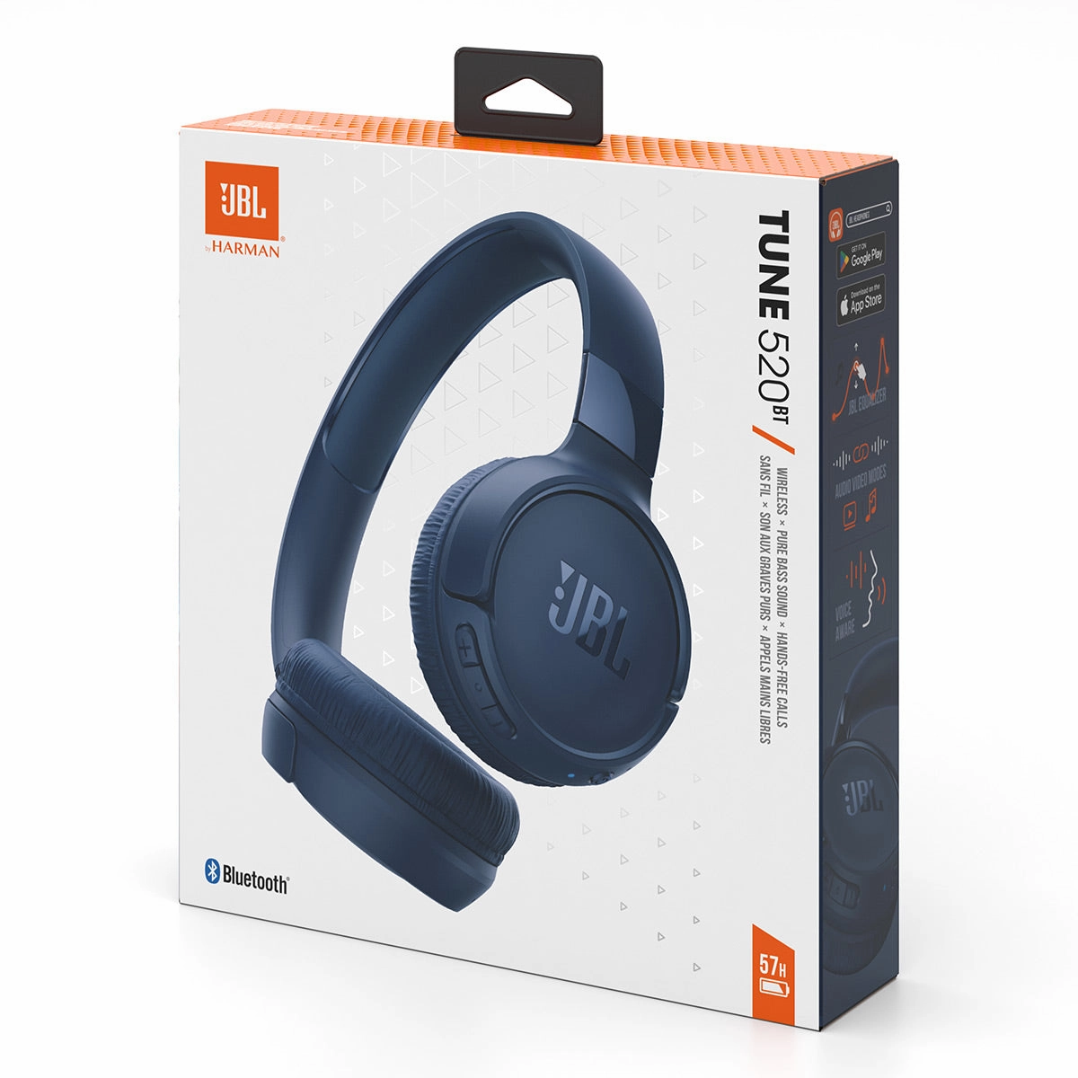 JBL Tune 520BT Wireless On Ear Bluetooth Headphone Bundle with gSport Case (Blue)