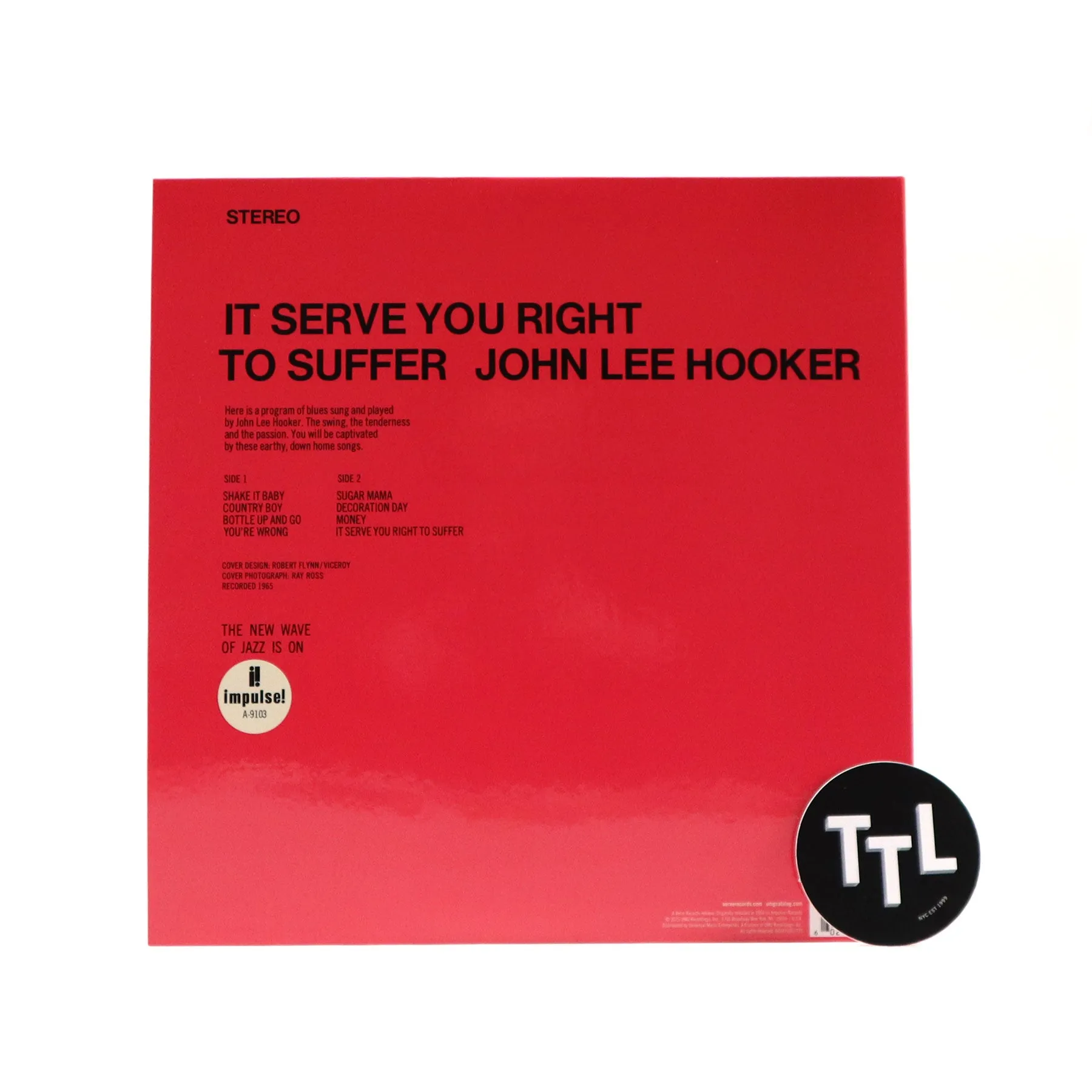 John Lee Hooker: It Serve You Right To Suffer (Acoustic Sounds 180g) Vinyl LP
