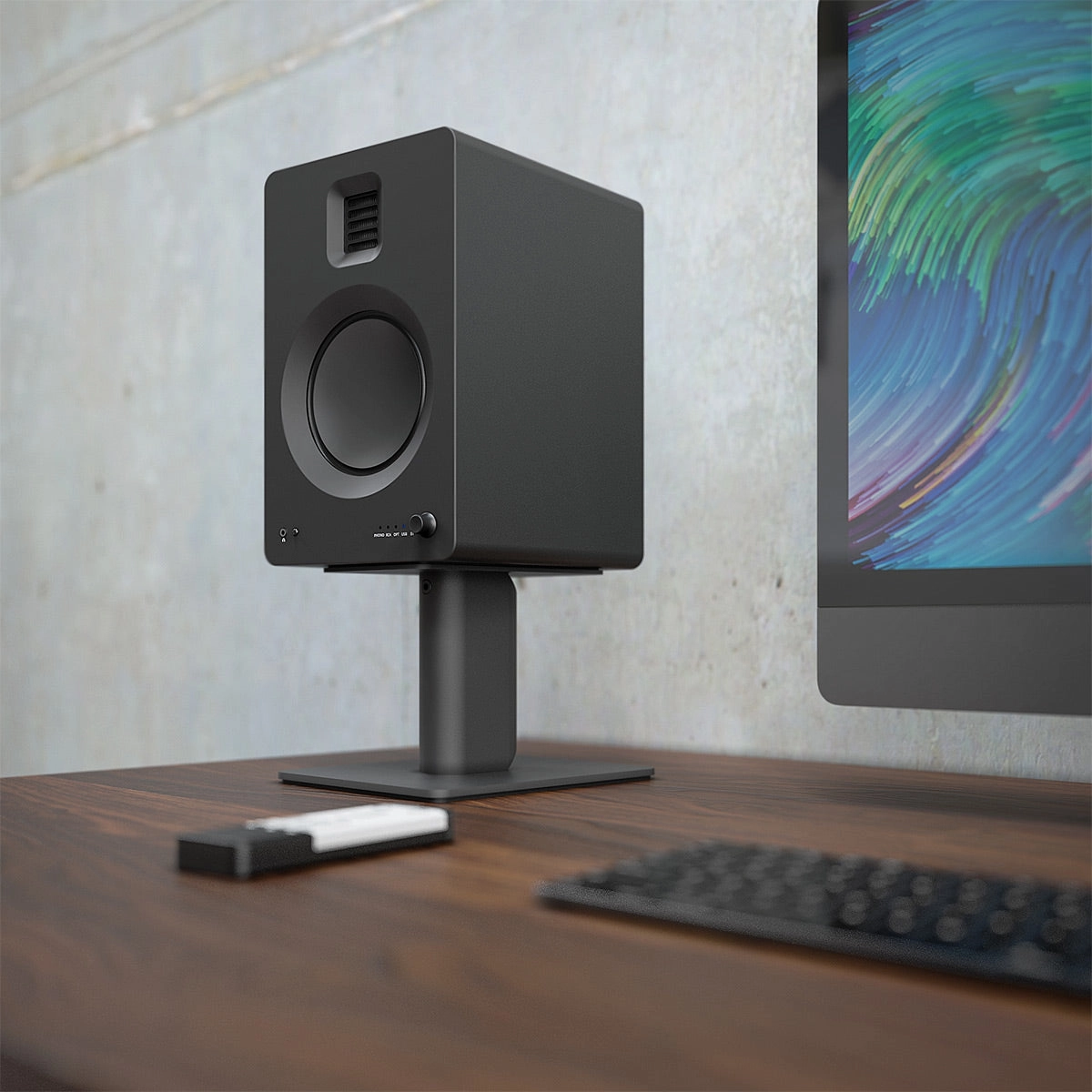 Kanto SP6HD 6" Universal Desktop Speaker Stands with Rotating Top Plates and Cable Management - Pair (Black)