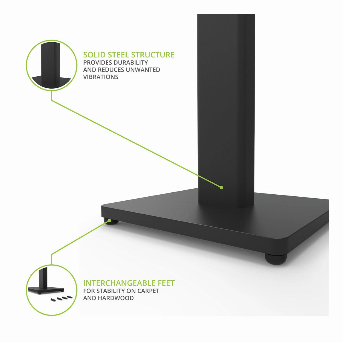 Kanto ST34 34" Universal Bookshelf Speaker Floor Stand - Black (Pair)