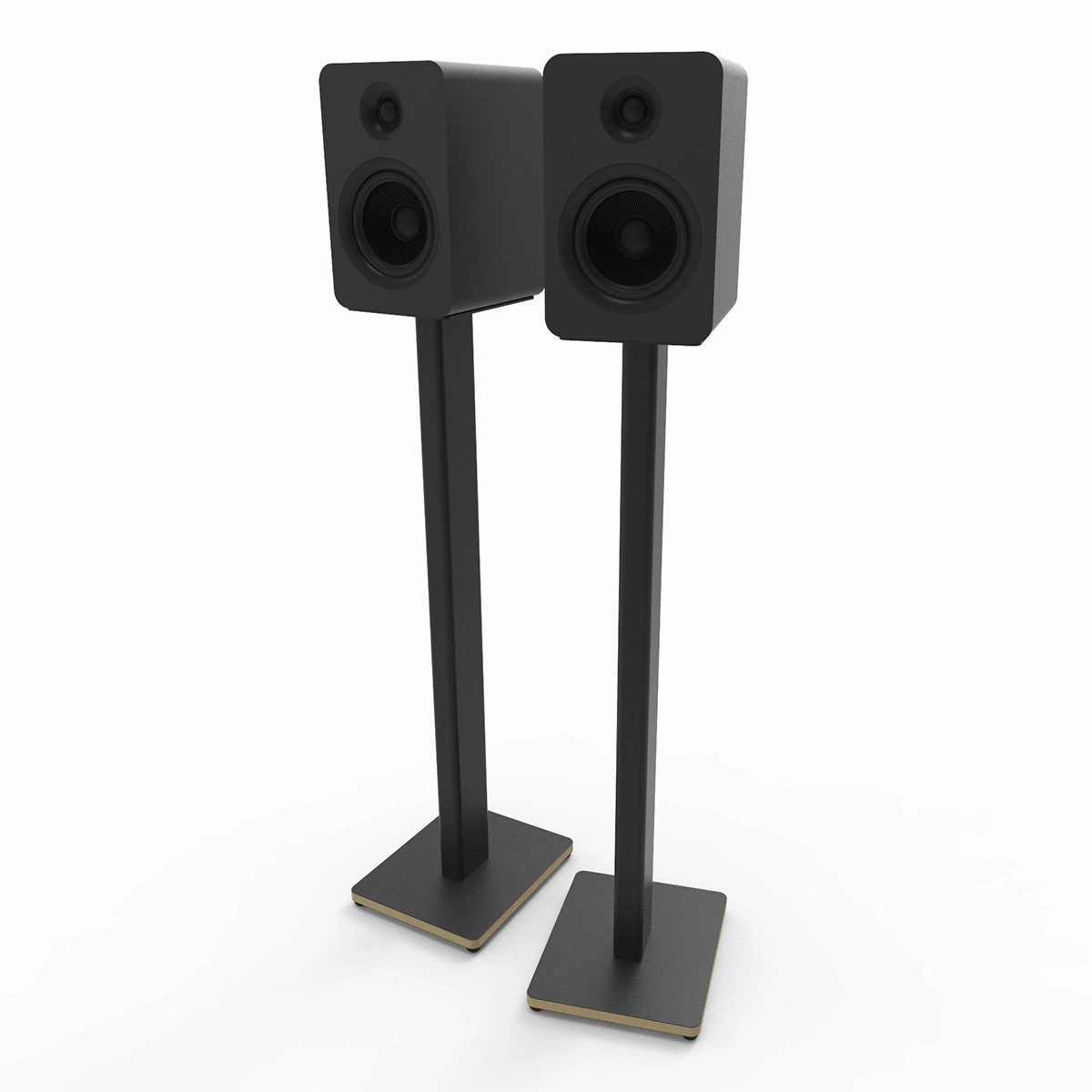 Kanto ST34P 34" Universal Bookshelf Speaker Floor Stand with Plywood Base- Black (Pair)