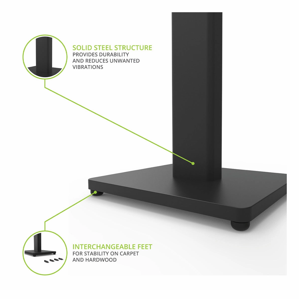 Kanto ST 28" Universal Bookshelf Speaker Floor Stand - Pair (Black)